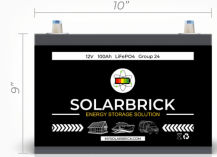 SolarBrick Grp24 12.8V/100AH LiFePO4 Deep Cycle Battery